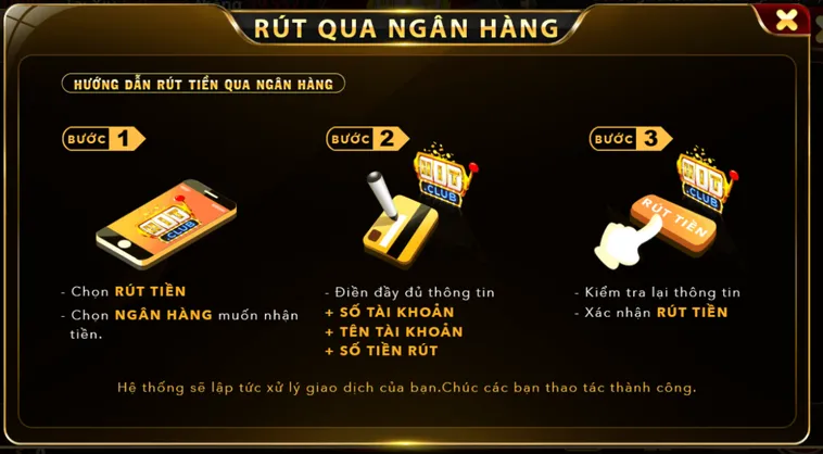 Rút Tiền Qua Ngân Hàng Tại HitClub An Toàn Nhanh Chóng Trong Vài Phút
